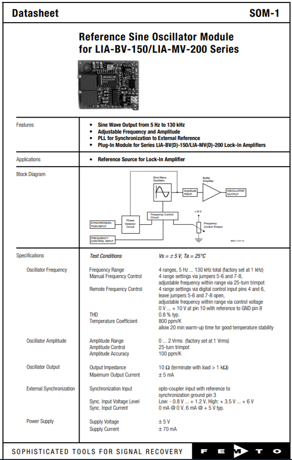 Oscilator datasheet page 1